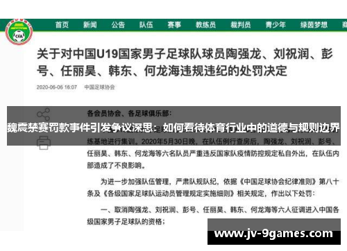 魏震禁赛罚款事件引发争议深思：如何看待体育行业中的道德与规则边界